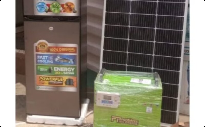 FBE 255L fridge with solar panel and 2KW generator